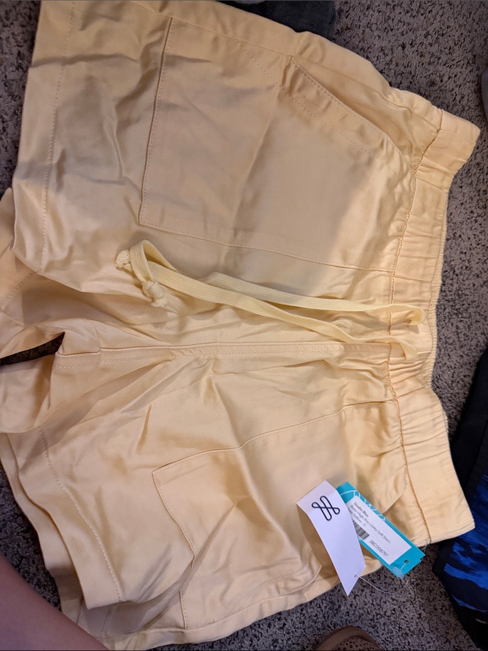 Studio Y Light Yellow Athletic Drawstring Shorts